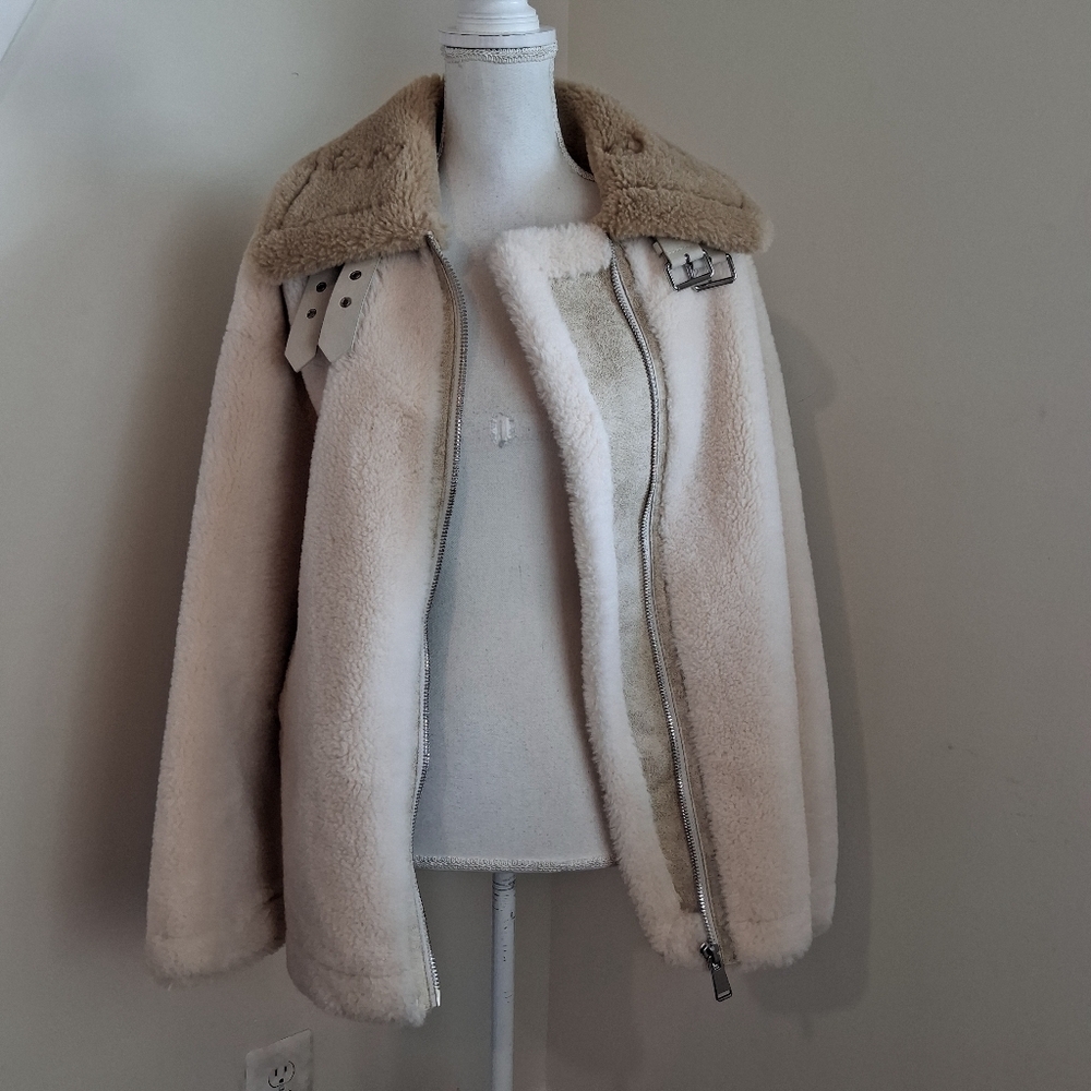 Mango Oversized Faux Fur and Shearling Effect Jac… - image 8